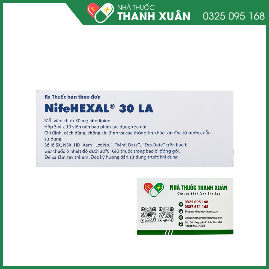 NifeHexal 30 LA điều trị đau thắt ngực, tăng huyết áp, hội chứng Raynaud